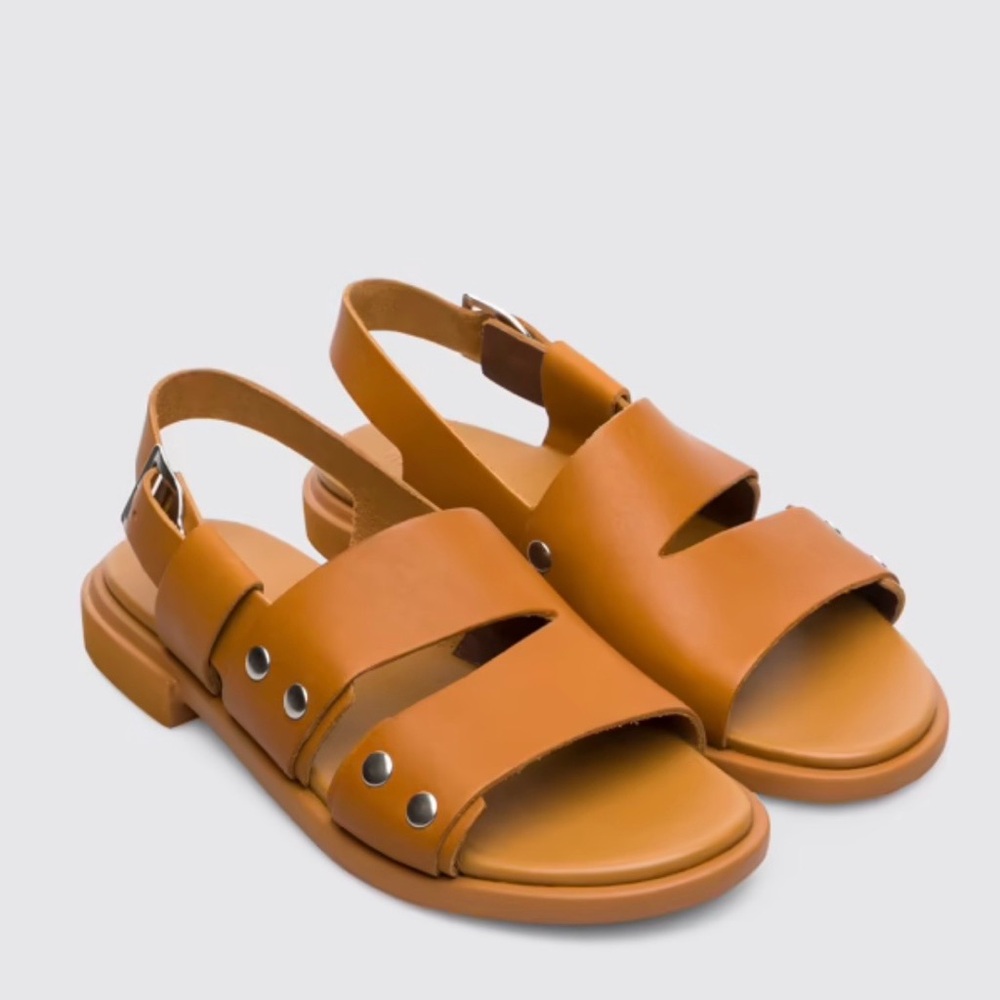 Camper Edy Tan Leather  Sandals